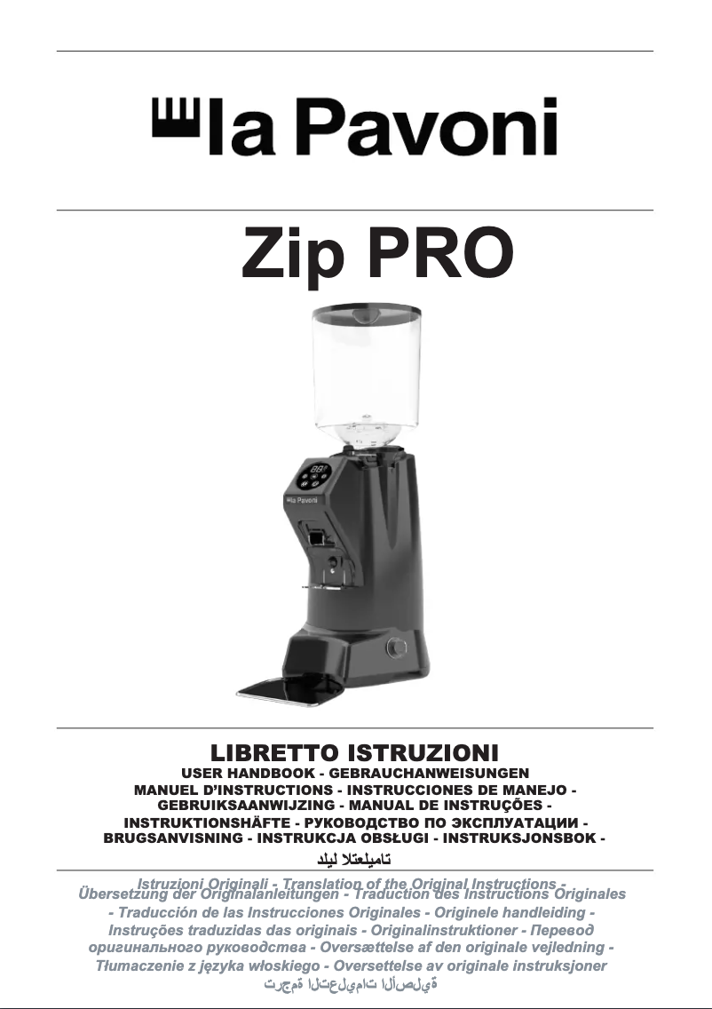 Página 1 del manual Manual de usuario la Pavoni Zip PRO
