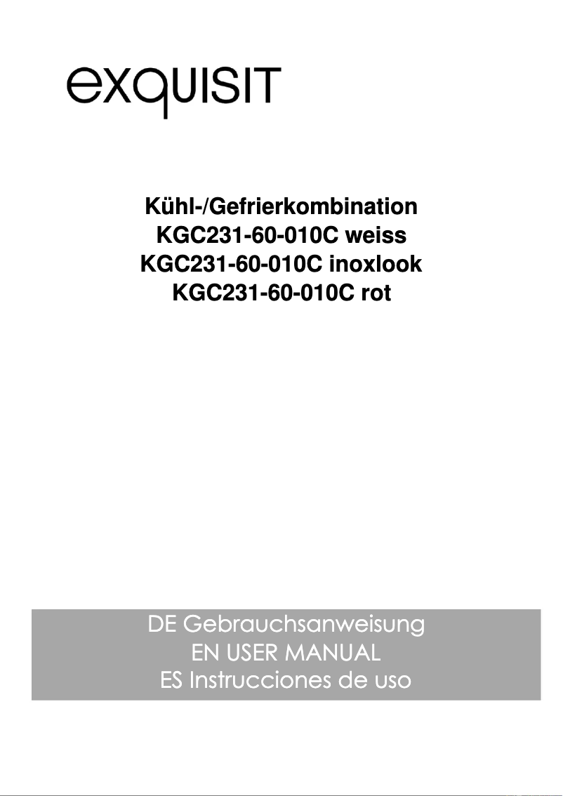 Image de la première page du manuel de l'appareil KGC231-60-010C