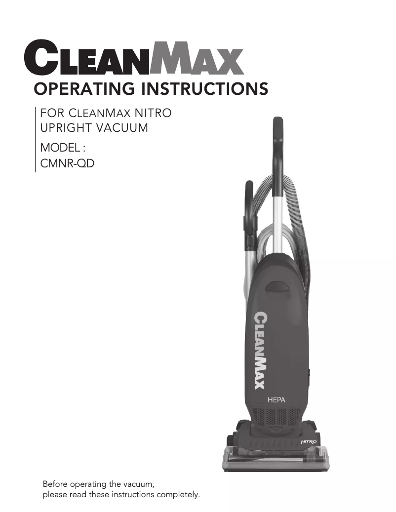 Image de la première page du manuel de l'appareil Nitro CMNR-QD