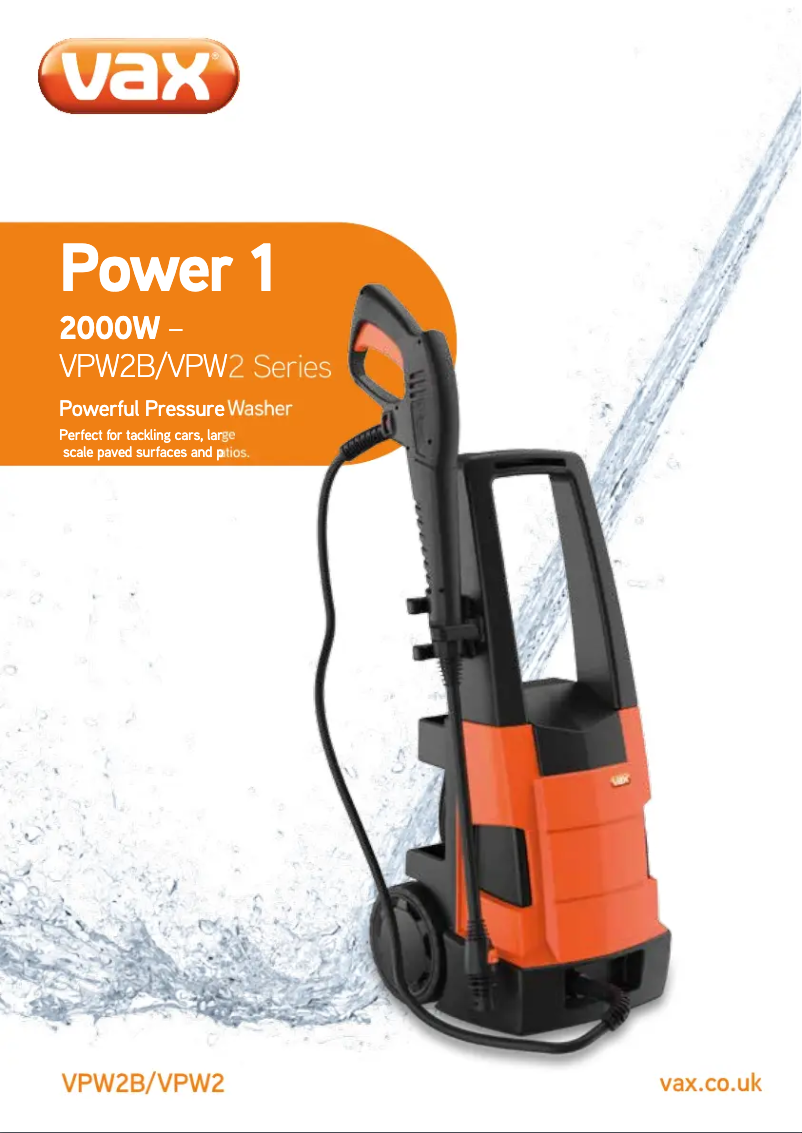 Página 1 del manual Manual de usuario Vax Power Range VPW2B