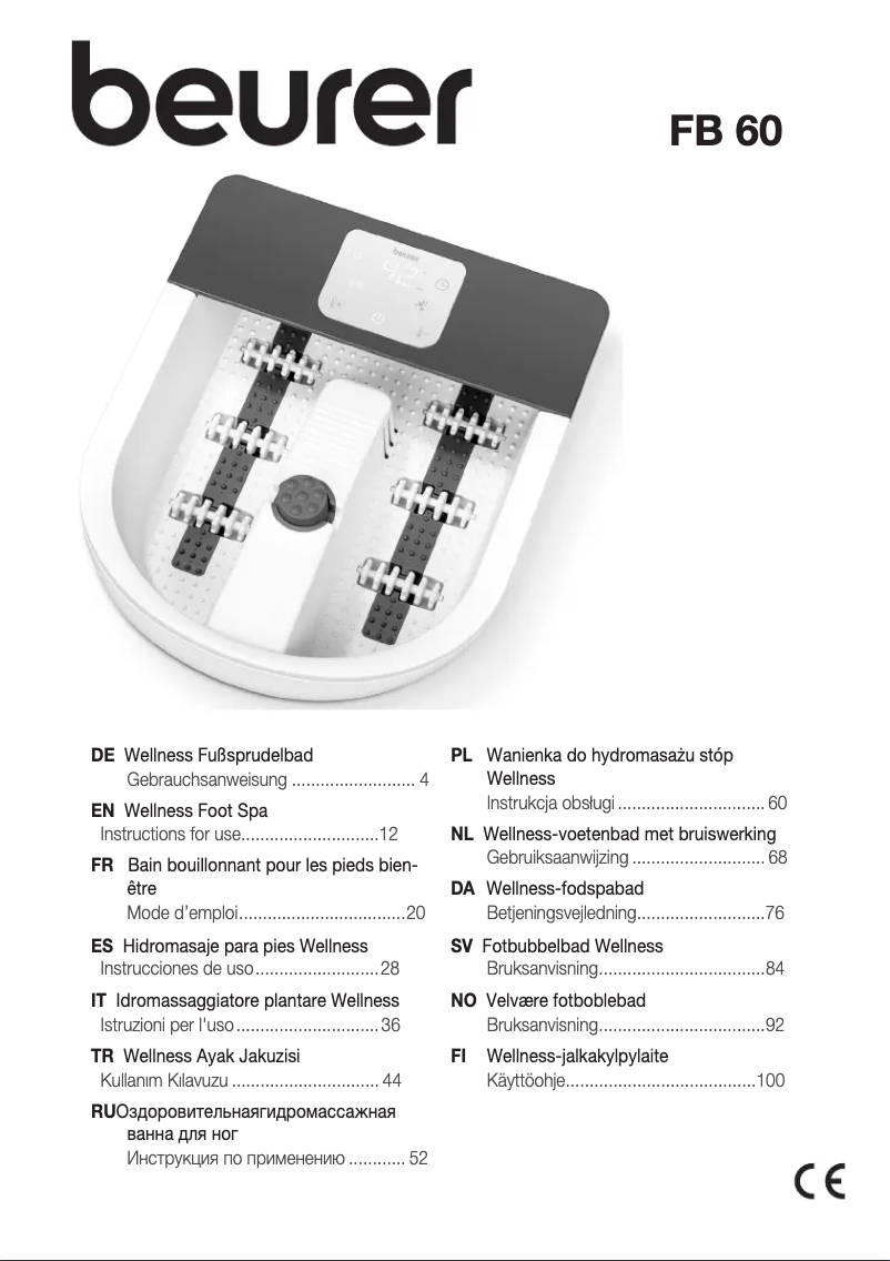 Page 1 de la notice Manuel utilisateur Beurer FB 60