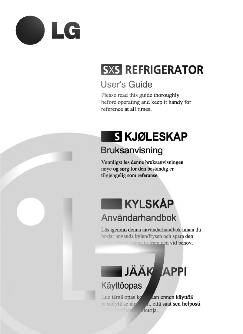 Image de la première page du manuel de l'appareil GR-L207DXZA