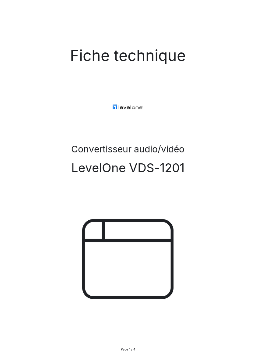 Image de la première page du manuel de l'appareil VDS-1201