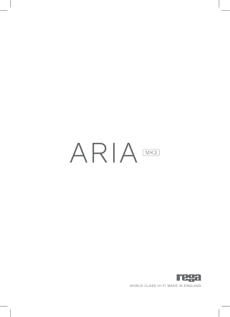 Page 1 de la notice Manuel utilisateur Rega Aria MK3