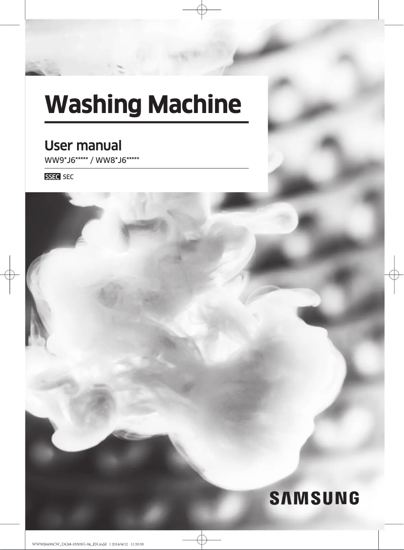 Page 1 de la notice Manuel utilisateur Samsung WW90J6600AW