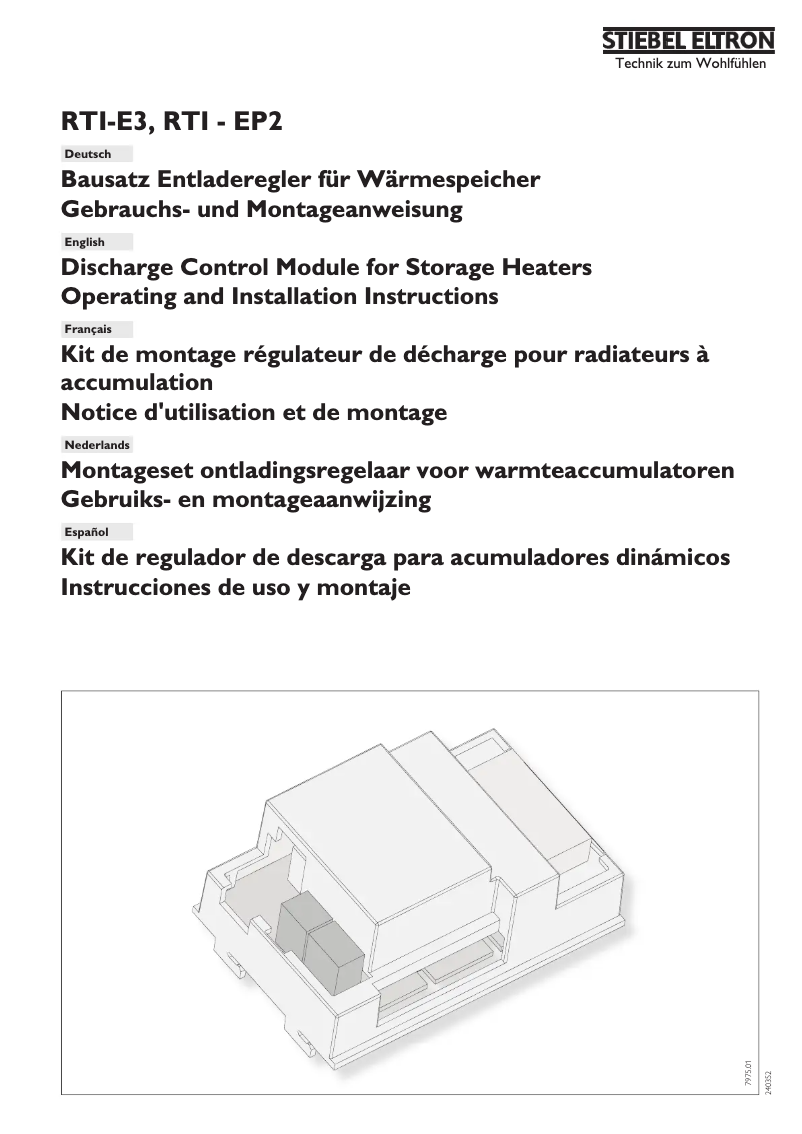 Page 1 de la notice Manuel utilisateur Stiebel Eltron RTI-E3