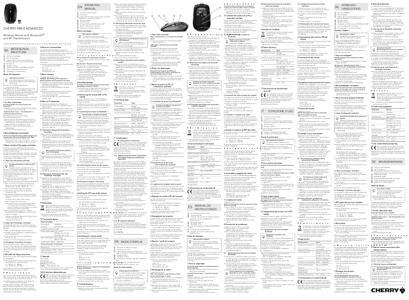 Page 1 de la notice Manuel utilisateur Cherry MW 8 ADVANCED