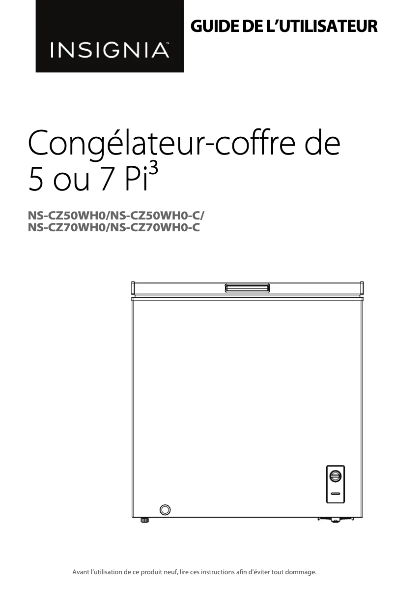 Image de la première page du manuel de l'appareil NS-CZ70WH0