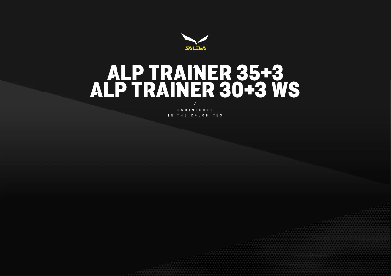 Page n°1 - Manuel utilisateur Salewa Alp Trainer 35+3
