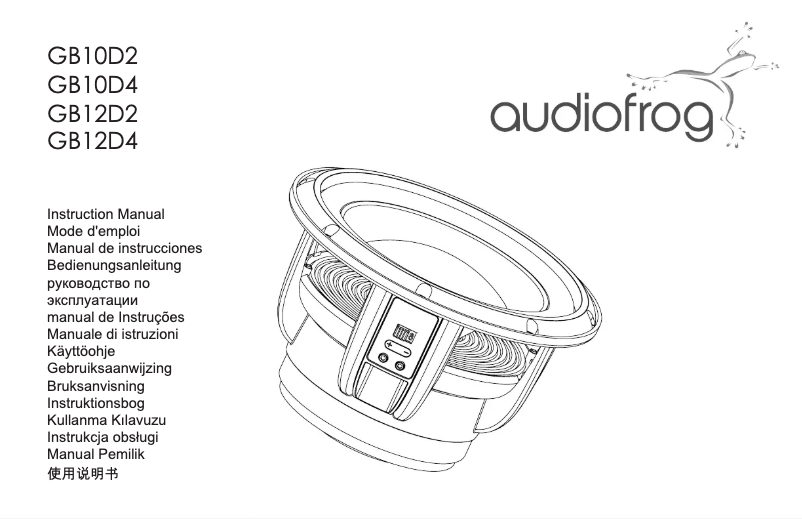 Page 1 de la notice Manuel utilisateur Audiofrog GB10D4