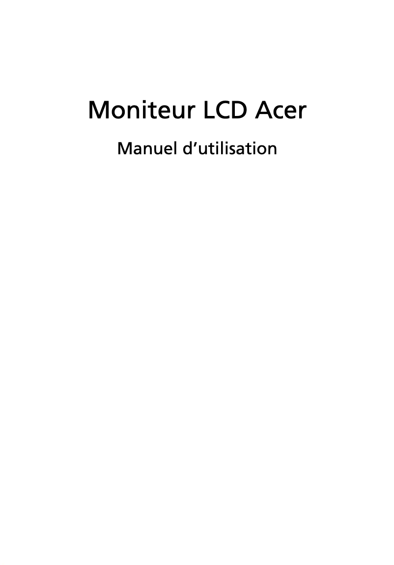 Page n°1 - Manuel utilisateur Acer KB242HYL
