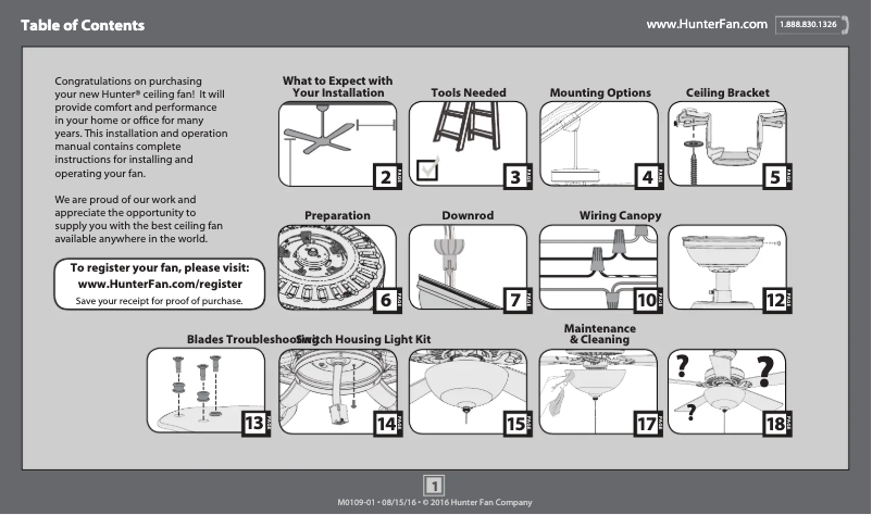 Page 1 de la notice Manuel utilisateur Hunter Donegan 53333