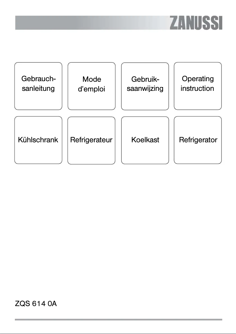 Page 1 de la notice Manuel utilisateur Zanussi ZQS6140A