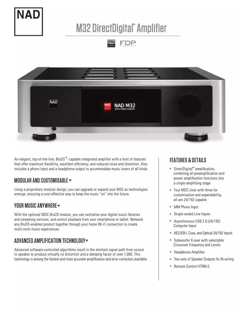 Page n°1 - Fiche technique NAD M32