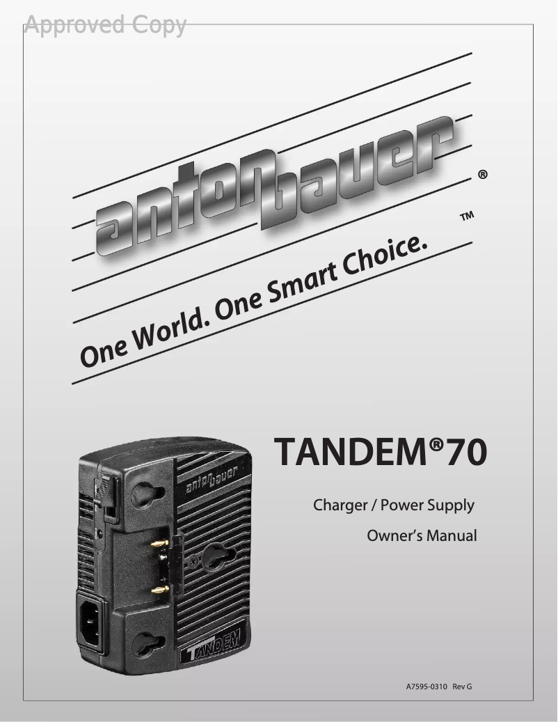 Image de la première page du manuel de l'appareil TANDEM 70