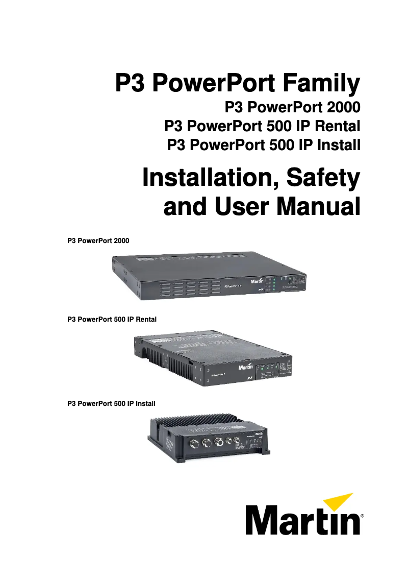 Page n°1 - Manuel utilisateur Martin P3 PowerPort 500 IP Rental