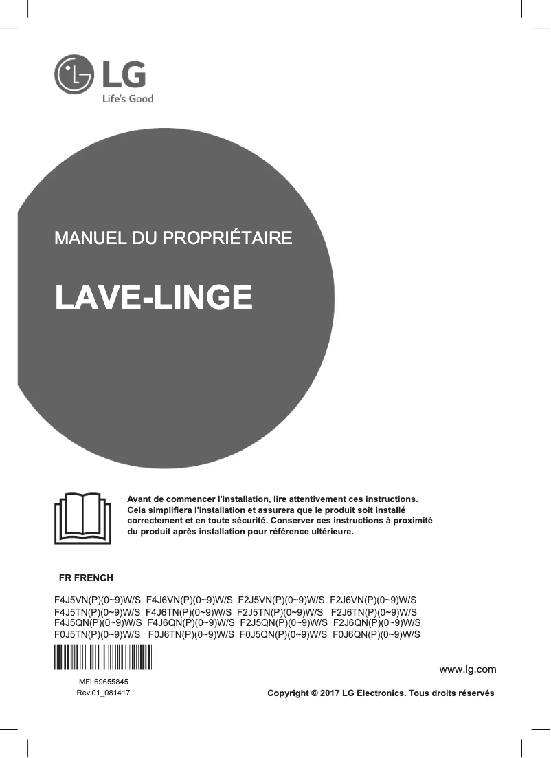 Page n°1 - Manuel utilisateur LG F4J6TNP8S