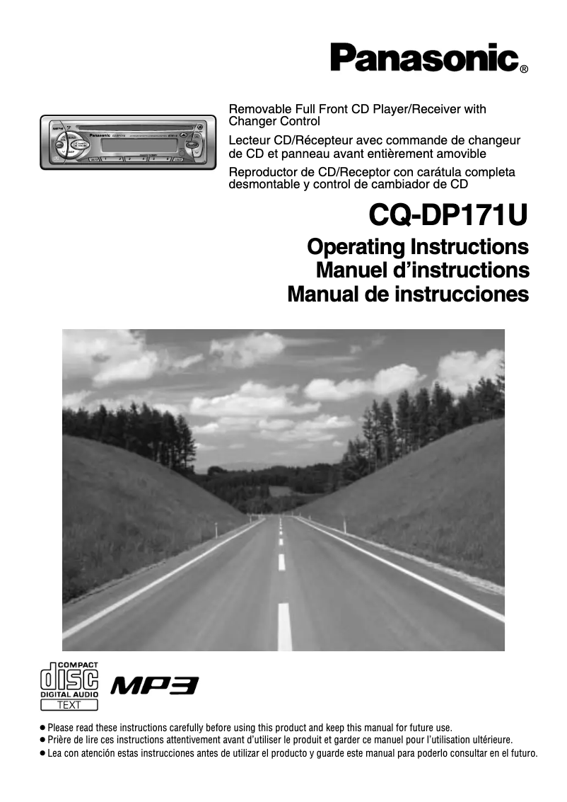Page 1 de la notice Manuel utilisateur Panasonic CQ-DP171U