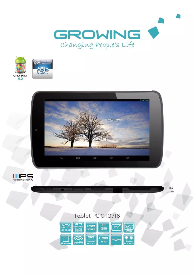 Page n°1 - Manuel utilisateur Growing GTQ718