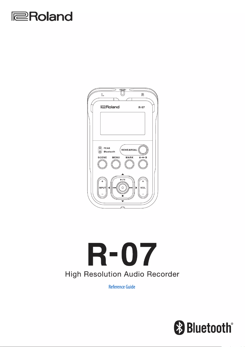 Page 1 de la notice Manuel utilisateur Roland R-07