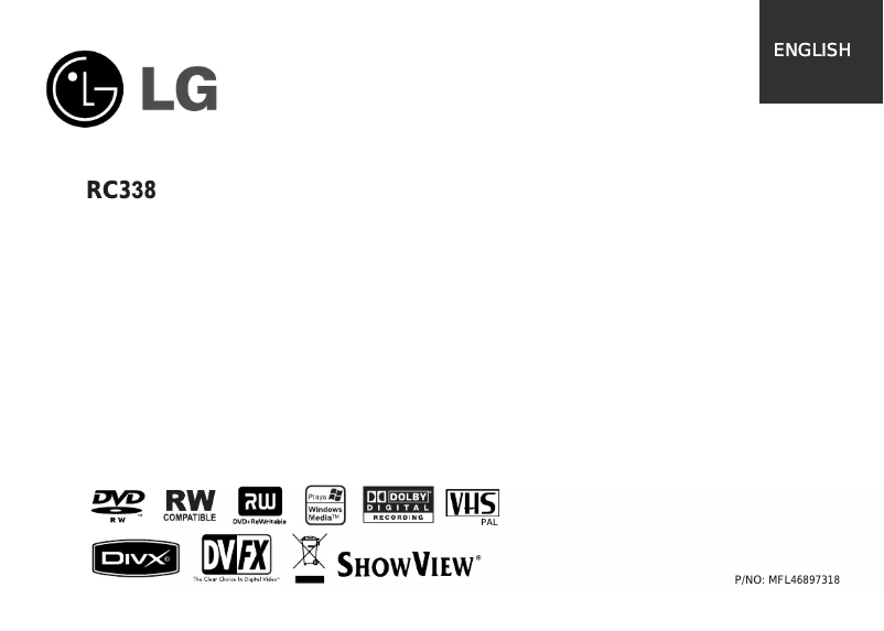 Page 1 de la notice Manuel utilisateur LG RC338