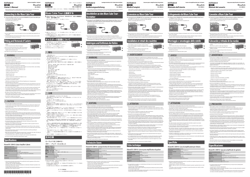 Page 1 de la notice Manuel utilisateur Roland Blues Cube Cabinet410
