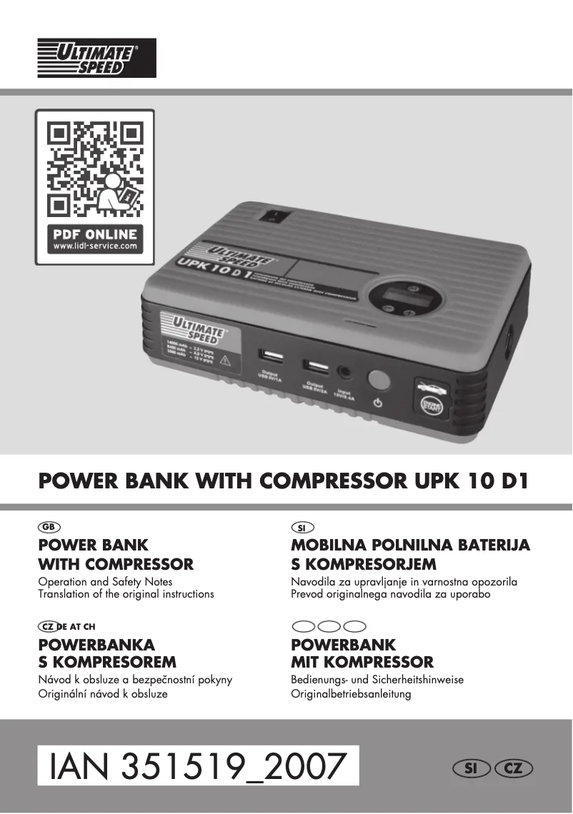 Page n°1 - Manuel utilisateur Ultimate Speed UPK 10 D1