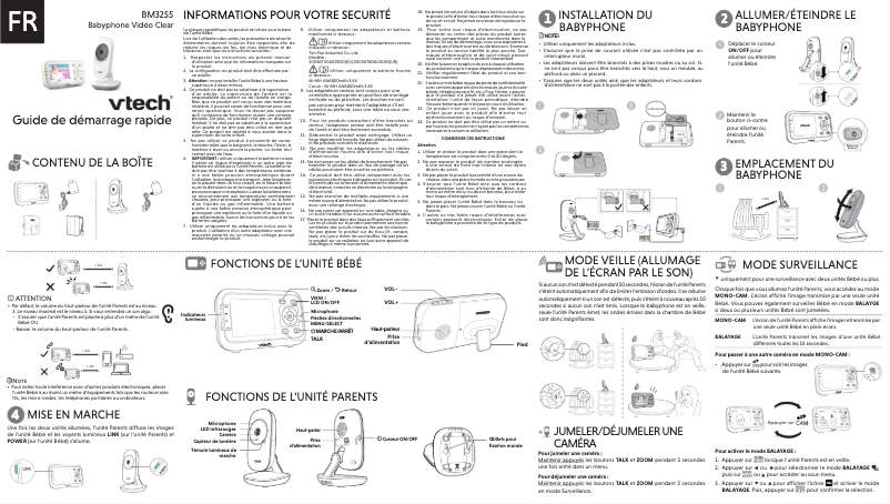 Page n°1 - Manuel utilisateur Vtech Clear BM3255