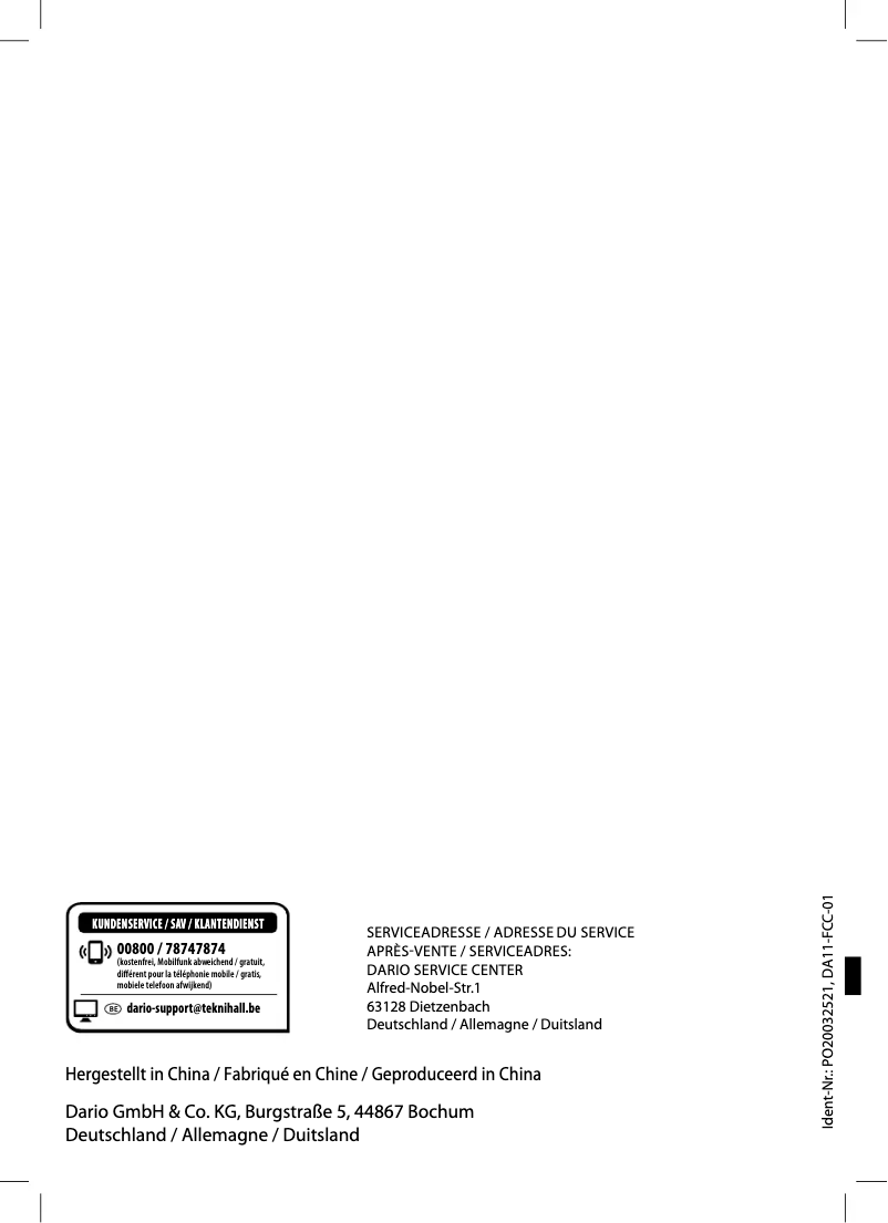 Page n°1 - Manuel utilisateur Adventuridge DA11-FCC-01