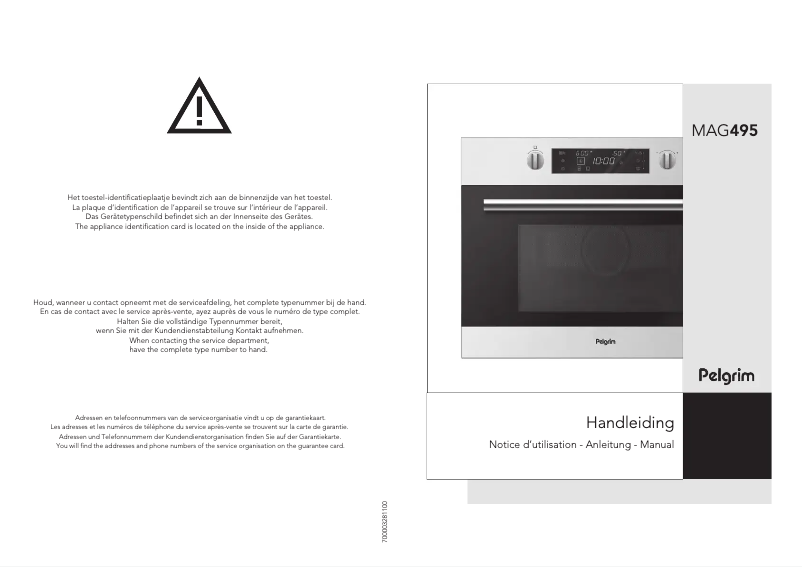 Page 1 of the manual User Manual Pelgrim MAG495RVS