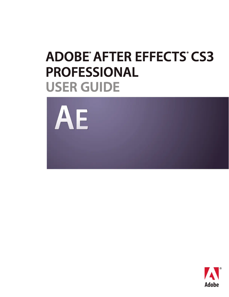Page n°1 - Manuel utilisateur Adobe After Effects CS3