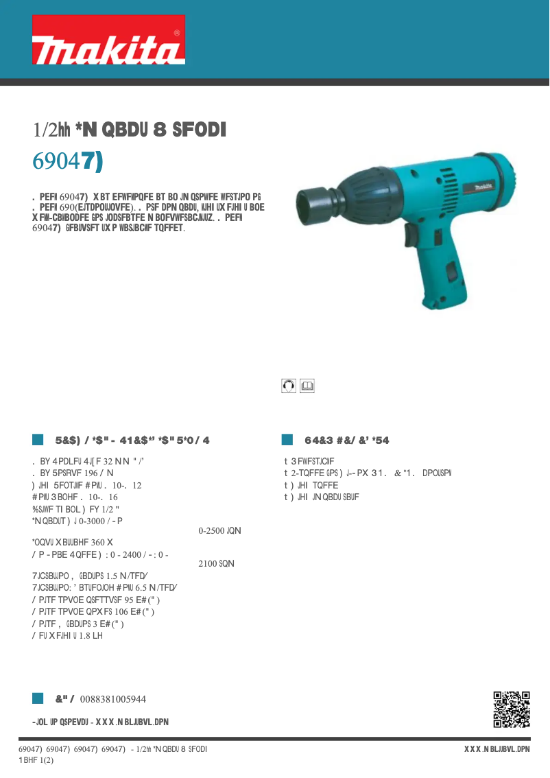 Page n°1 - Fiche technique Makita 6904VH