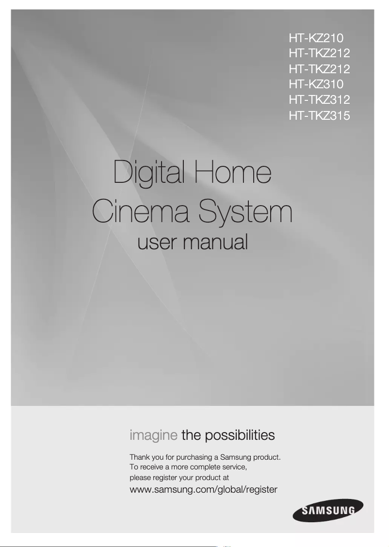 Page n°1 - Manuel utilisateur Samsung HT-TKZ215