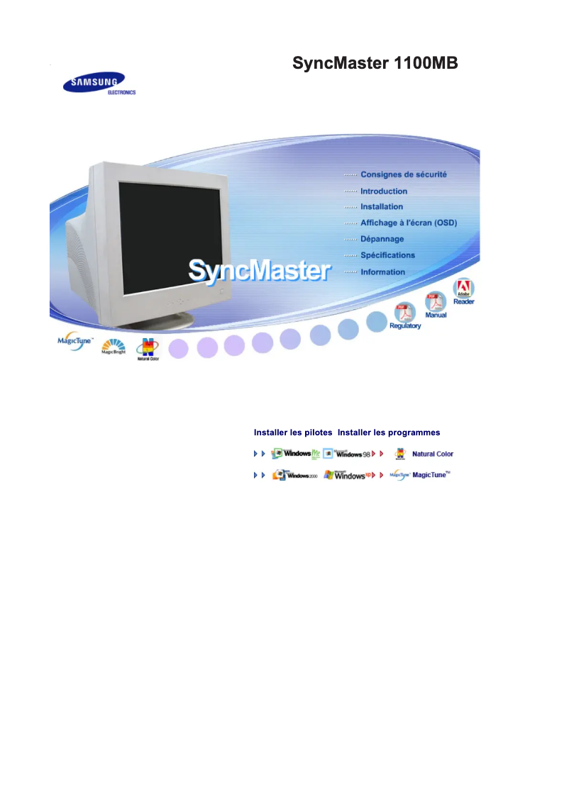 Page n°1 - Manuel utilisateur Samsung SyncMaster 1100MB