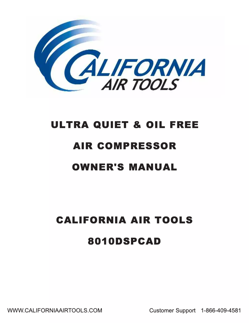 Page n°1 - Manuel utilisateur California Air Tools 8010DSPCAD