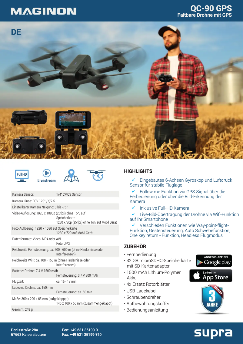 Page 1 de la notice Manuel utilisateur Maginon QC-90 GPS