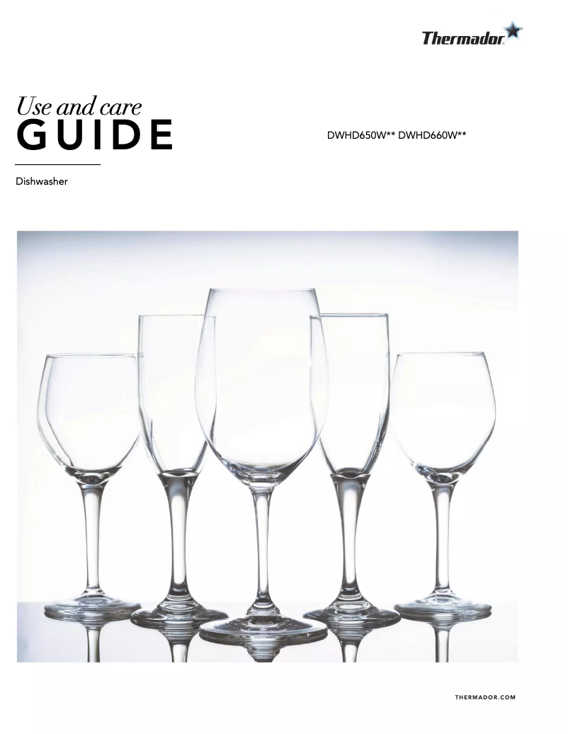 Page n°1 - Manuel d'utilisation et d'entretien Thermador DWHD650WPR