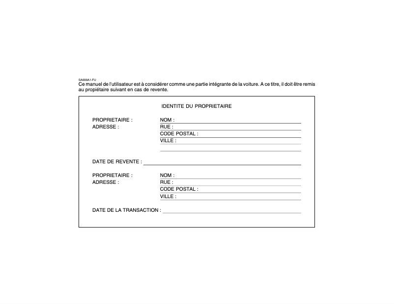 Page 1 de la notice Manuel utilisateur Hyundai Getz (2003)