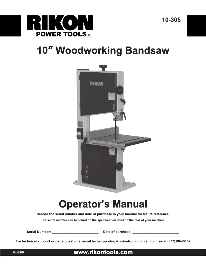 Page n°1 - Manuel utilisateur RIKON 10-305