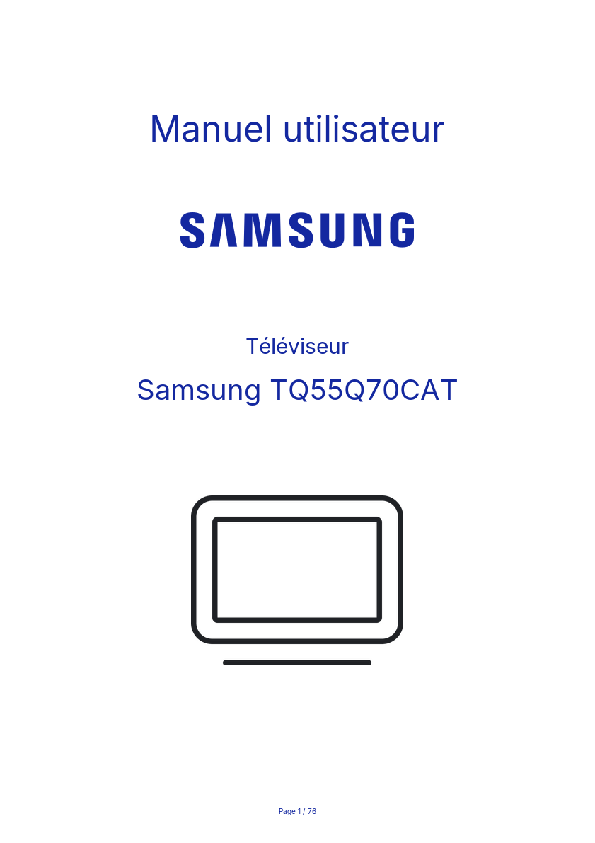 Page n°1 - Manuel utilisateur Samsung TQ55Q70CAT