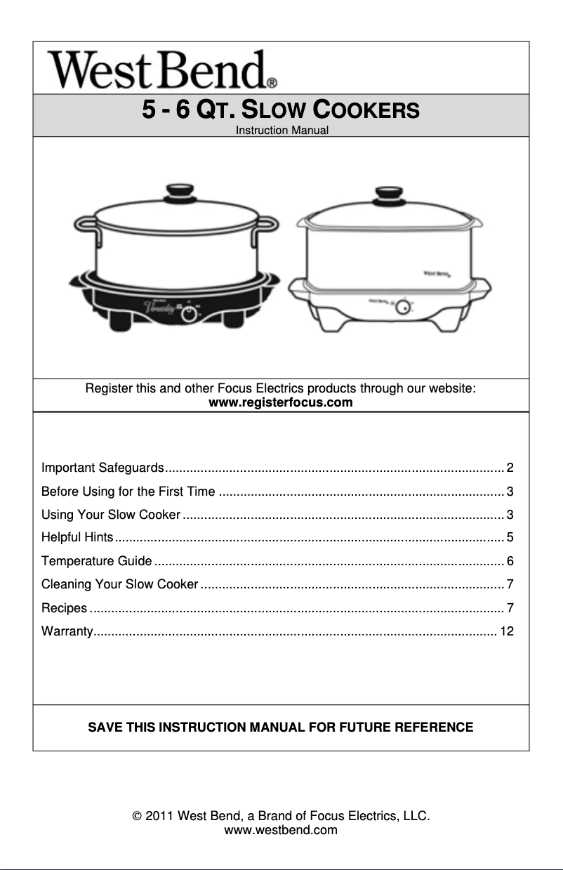 Page 1 de la notice Manuel utilisateur Focus Electrics 84866