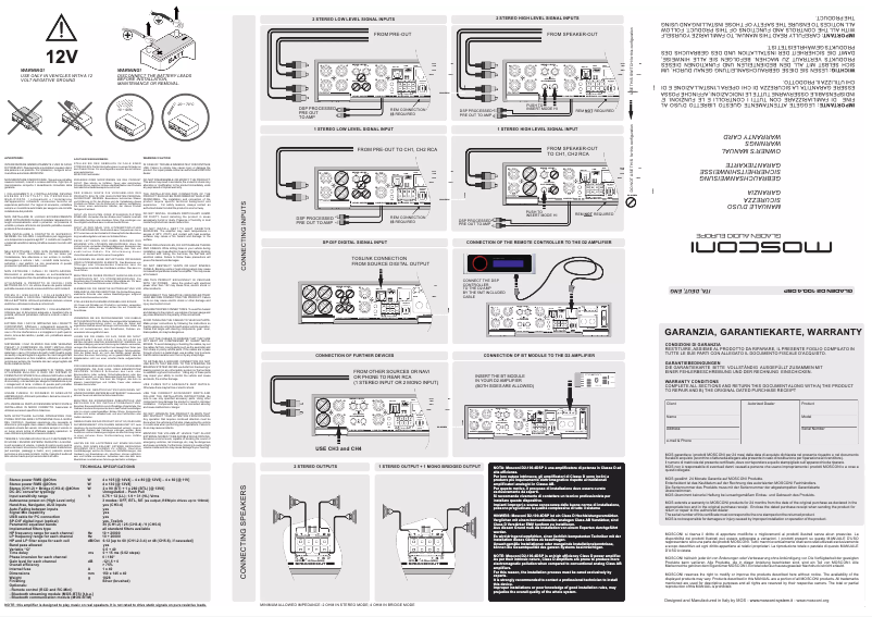 Page n°1 - Manuel utilisateur Mosconi D2 100.4 DSP