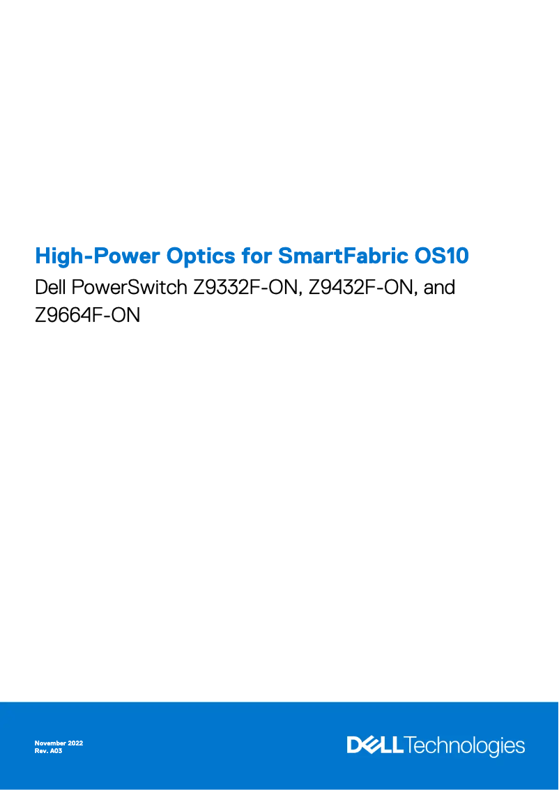 Page n°1 - Manuel utilisateur Dell PowerSwitch Z9664F-ON