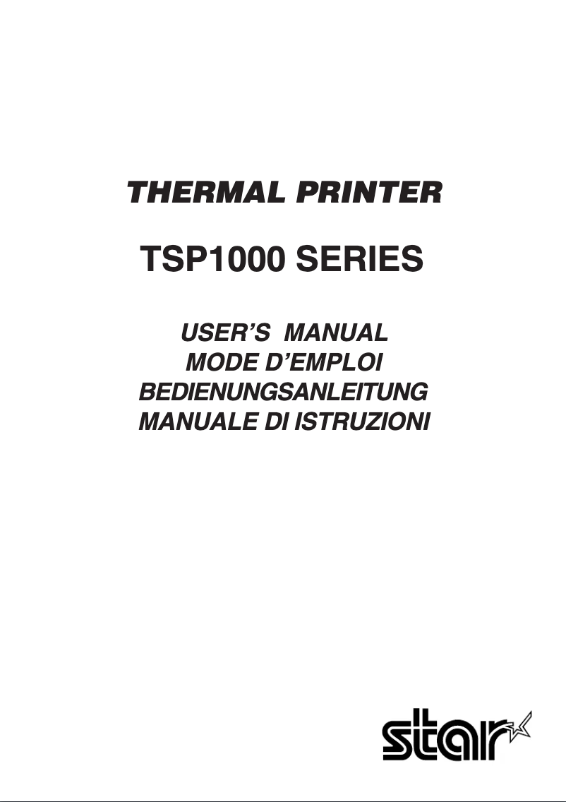Image de la première page du manuel de l'appareil TSP1000