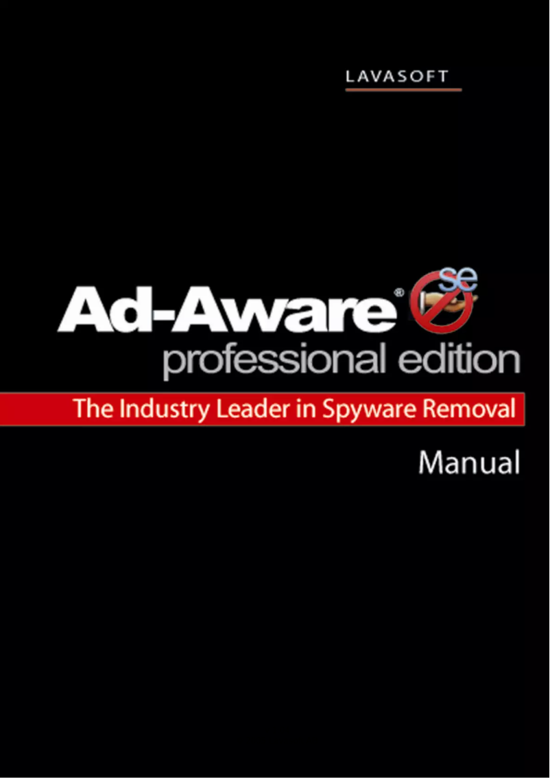 Page 1 de la notice Manuel utilisateur Lavasoft Ad-Aware SE professional edition