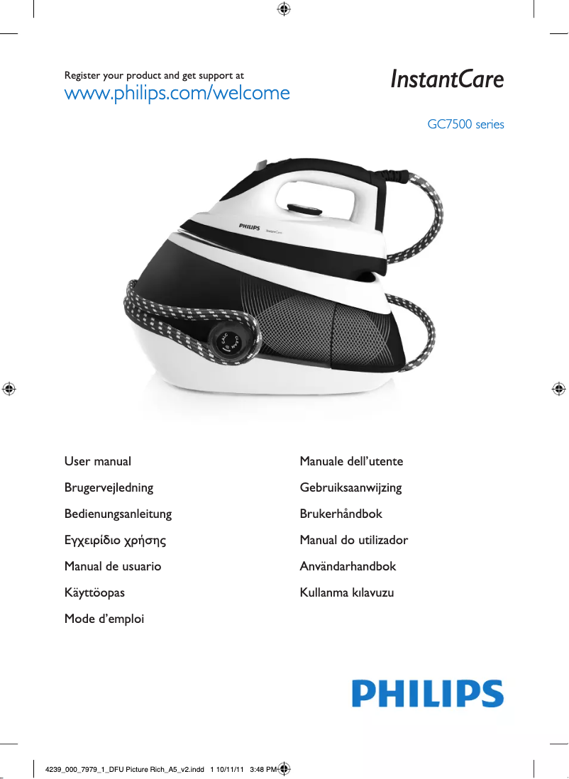 Page n°1 - Manuel utilisateur Philips InstantCare GC7542