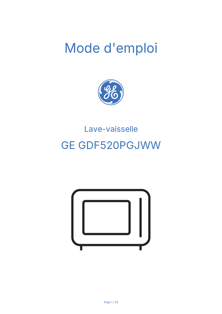 Page n°1 - Mode d'emploi GE GDF520PGJWW