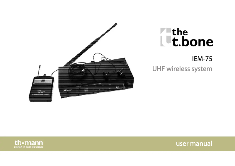 Page n°1 - Manuel utilisateur the t.bone IEM 75