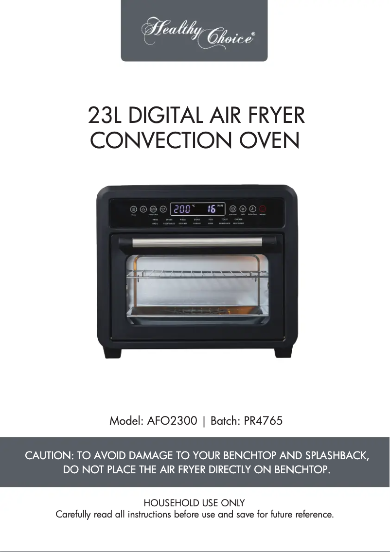 Page 1 de la notice Manuel utilisateur Healthy Choice AFO2300