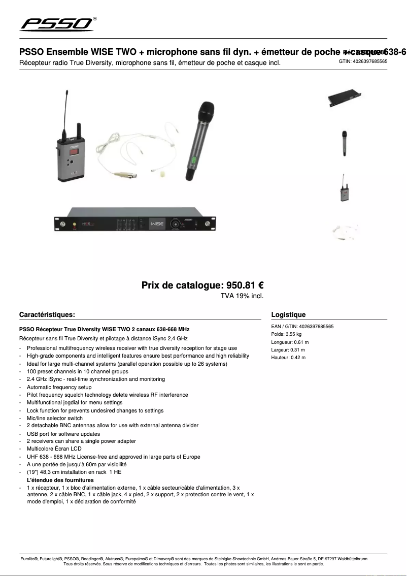 Página 1 del manual Ficha técnica PSSO WISE 638-668